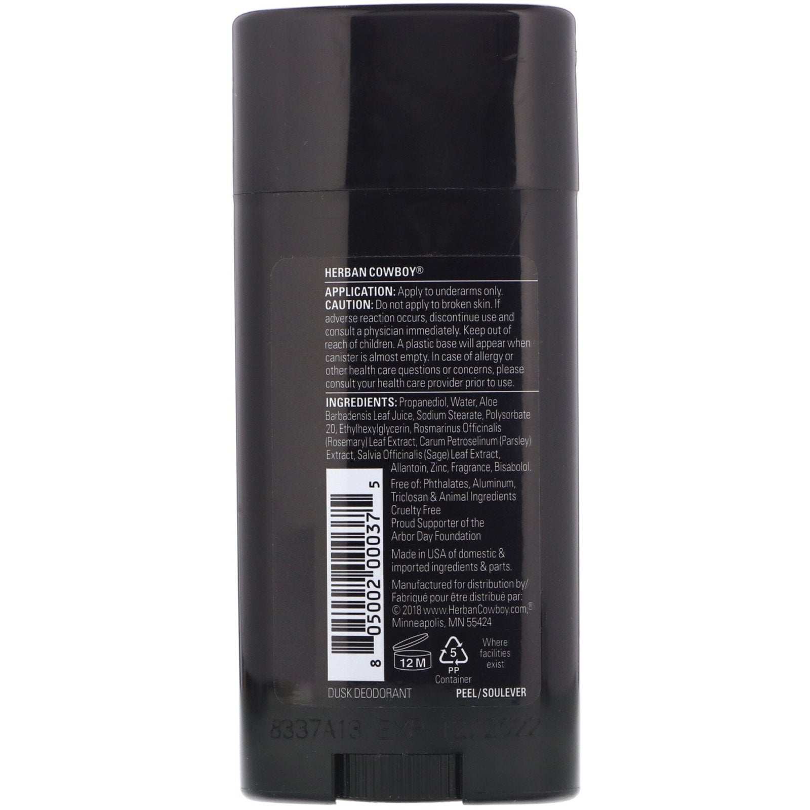 Herban Cowboy Natural Men&#39;s Deodorant- Dusk 80g