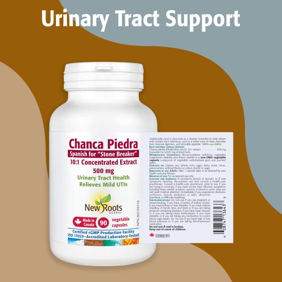 New Roots Chanca Piedra 10:1 Concentrated Extract 500mg 90 vcap