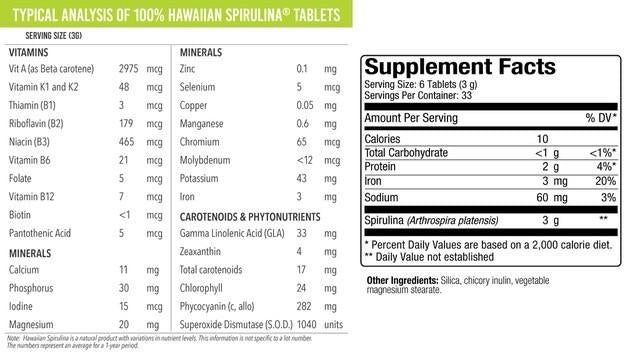 Pure Hawaiian Spirulina 200 tabs