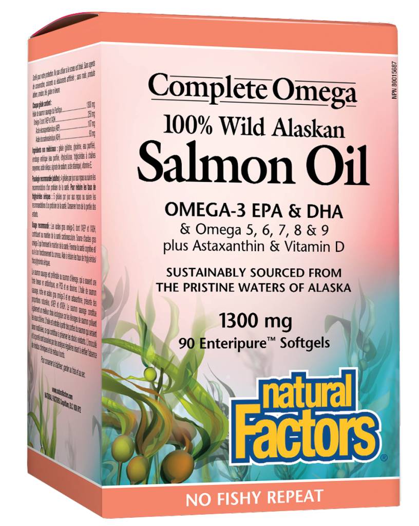 Natural Factors Wild Alaskan Salmon Oil 1300mg 90 softgels