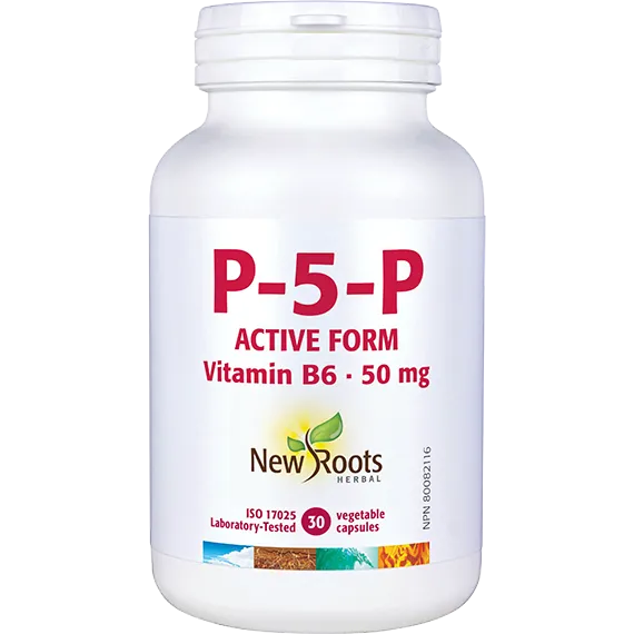 New Roots P-5-P Active Form Vitamin B6 50mg 30 vcap