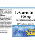 Natural Factors L-Carnitine 500mg 60 V Caps