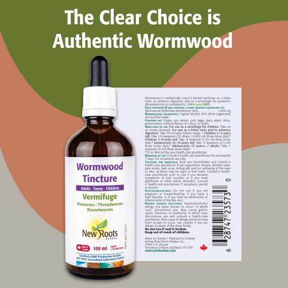 New Roots Wormwood Tincture Adults, Teens, Children 100mL