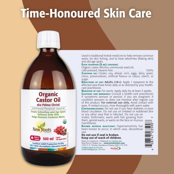 New Roots Organic Castor Oil 500mL