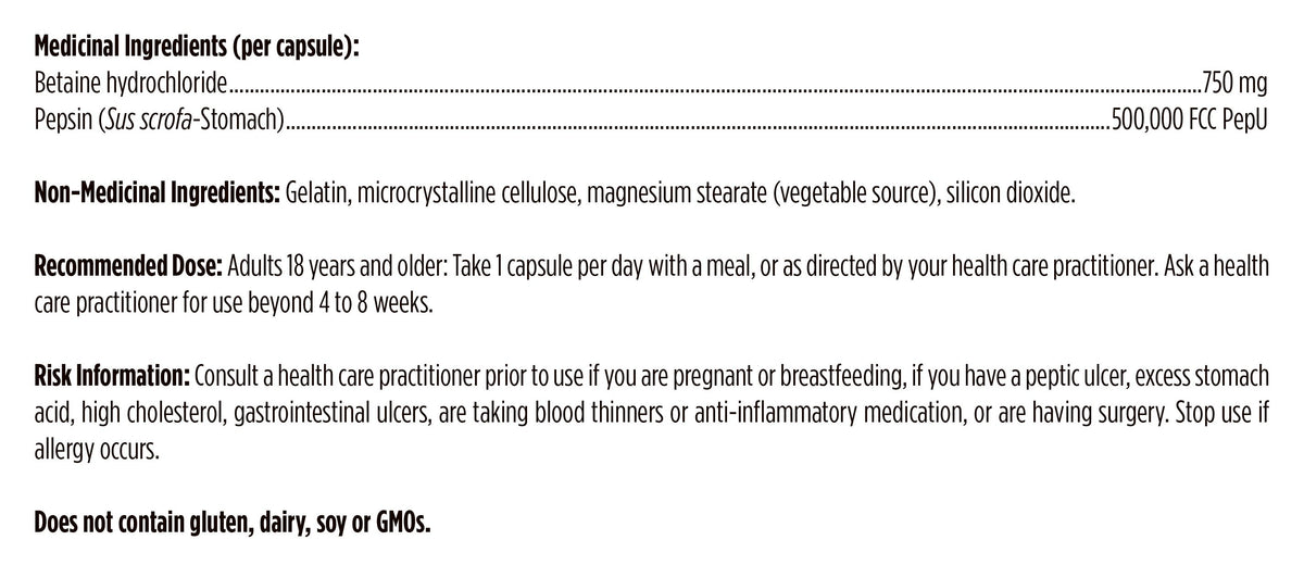 Designs for Health Betaine HCI 120 cap