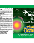 Natural Factors Chewable Ginger 500g 90 chewable tablets