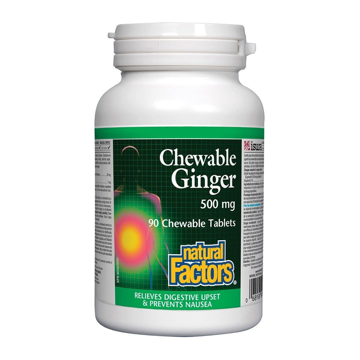 Natural Factors Chewable Ginger 500g 90 chewable tablets