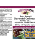 Natural Factors Resveratrol Rich 500mg 60 caps