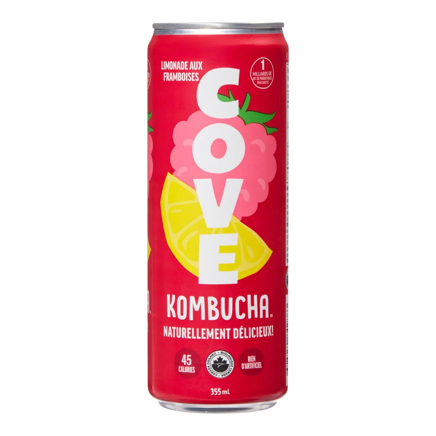 Cove Kombucha Raspberry Lemonade 355ml