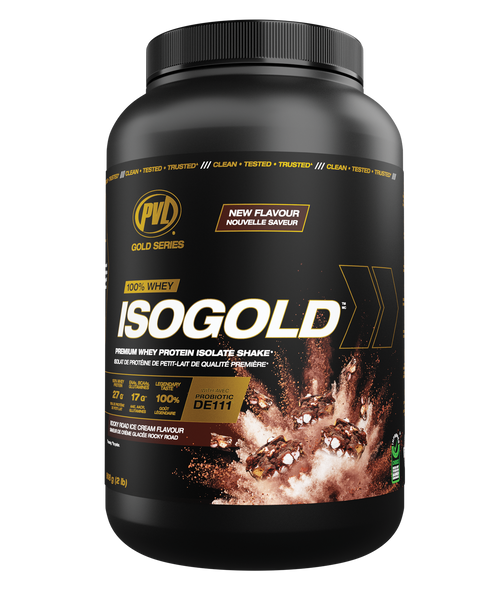 PVL ISOGOLD Premium Whey Protein Isolate Shake- Rocky Road Ice Cream 2lb