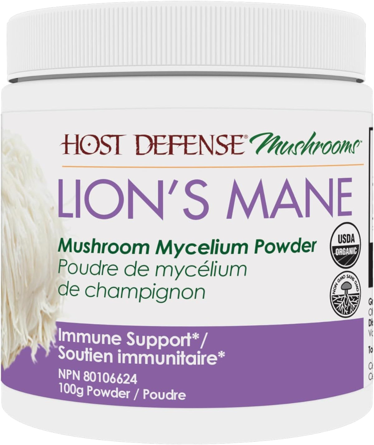 Host Defense Mushroom Mycelium Powder Lion's Mane 100g