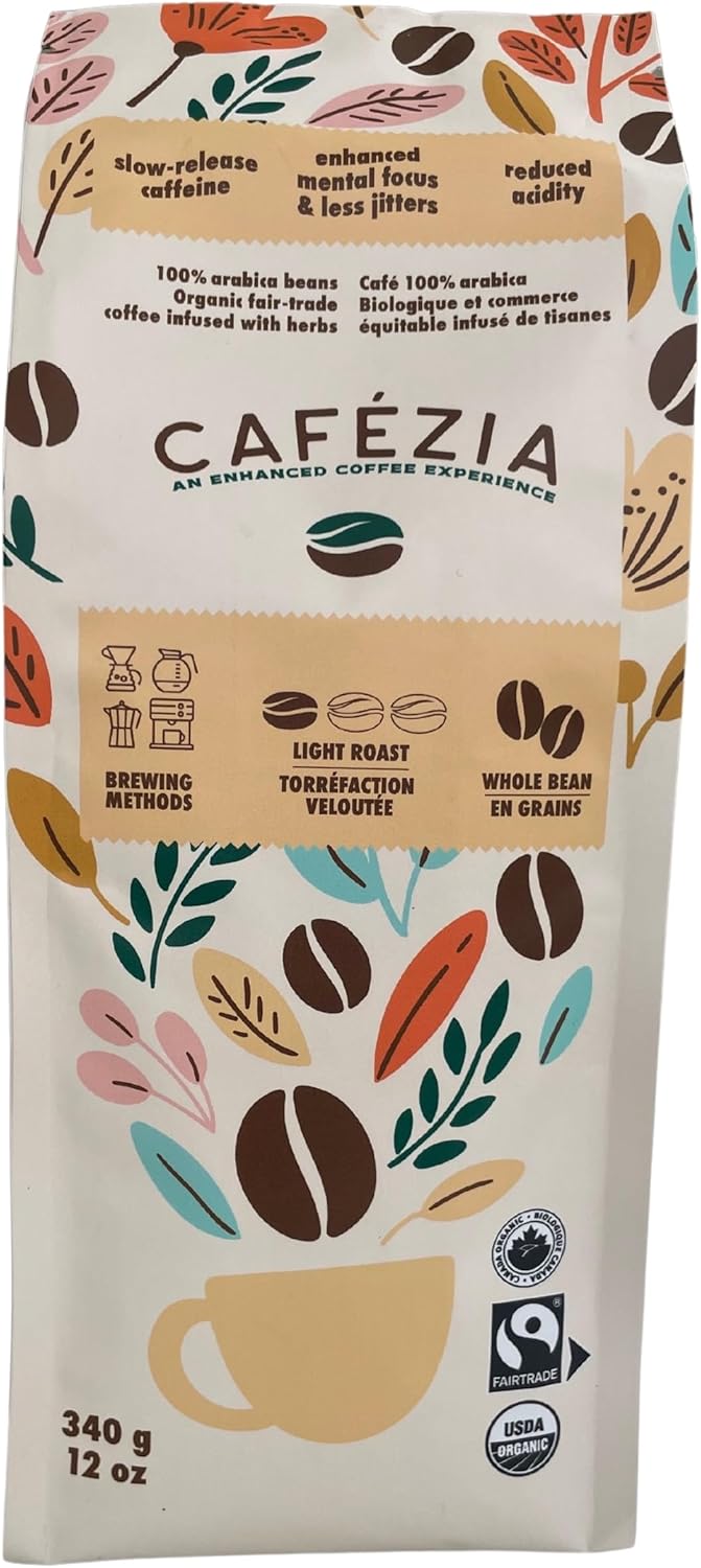 Cafezia Ground Light Roast Coffee/Herb Mix - 340g
