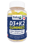 Naka D3 + K2 1000IU/120mcg Tropical Fruit 60 gummies