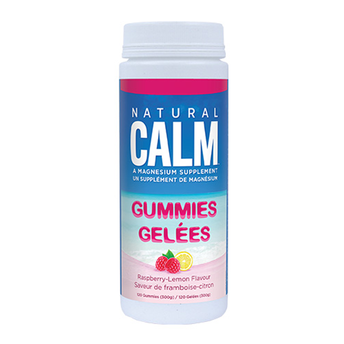 Natural Calm Magnesium Gummies Lemon Raspberry 120 gummies