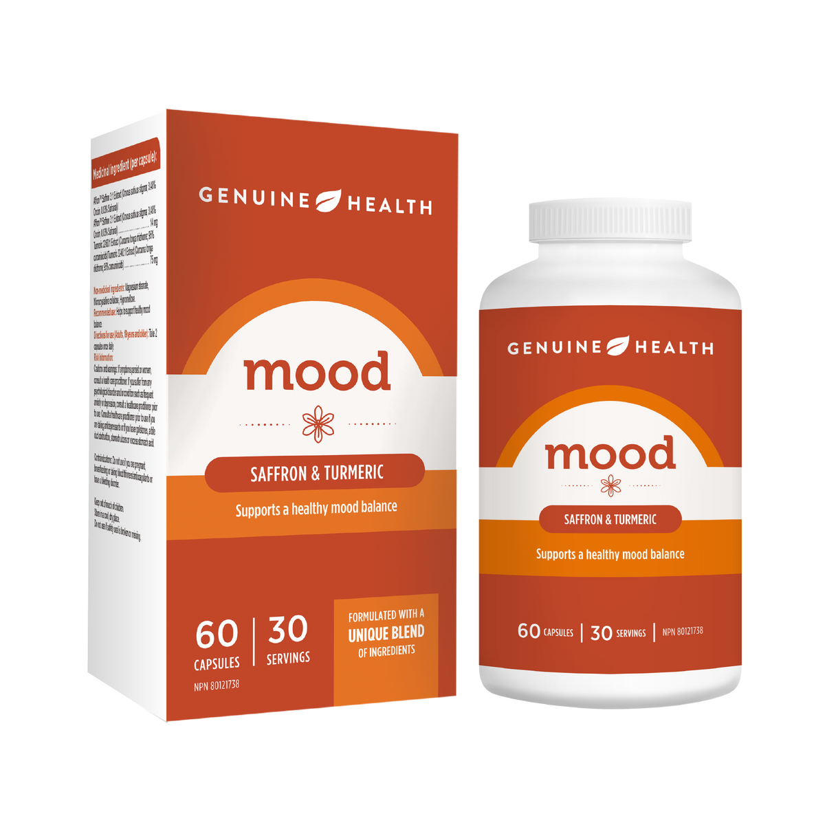 Genuine Health Mood Saffron & Turmeric 60 caps