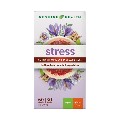Genuine Health Stress Saffron and Ashwagandha 60 caps