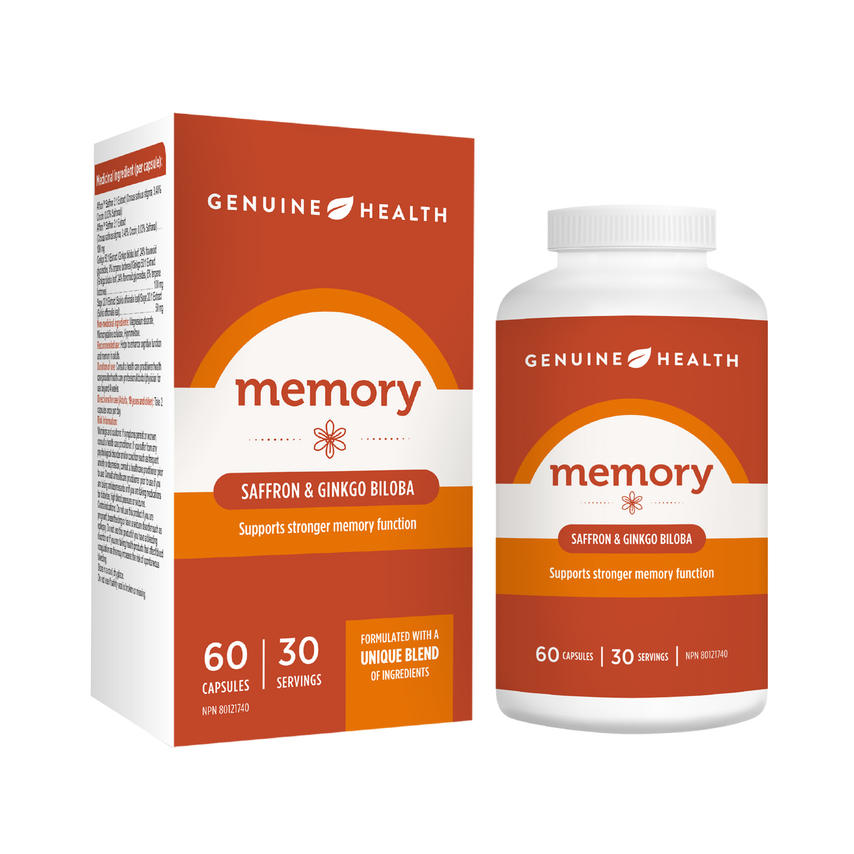 Genuine Health Memory Saffron and Ginkgo Biloba 60 caps