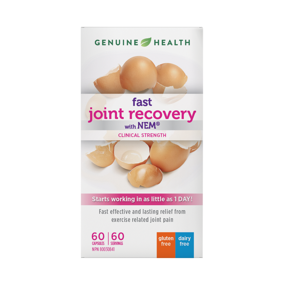 Genuine Health Fast Joint Recovery with NEM 60 capsules