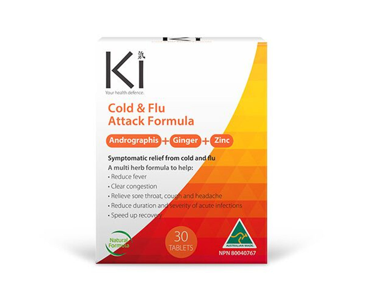 Ki Cold &amp; Flu Attack Formula - 30 tablets