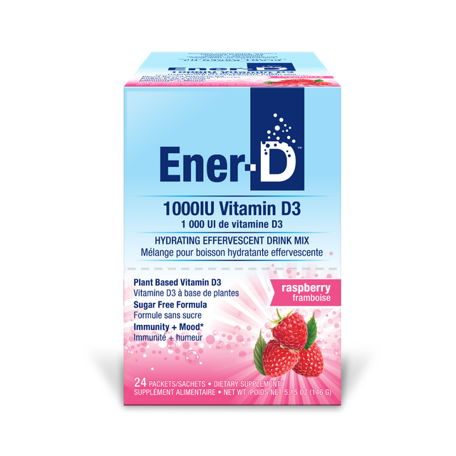 Ener-D Vitamin D3+ Drink Mix Raspberry- 24 Packets