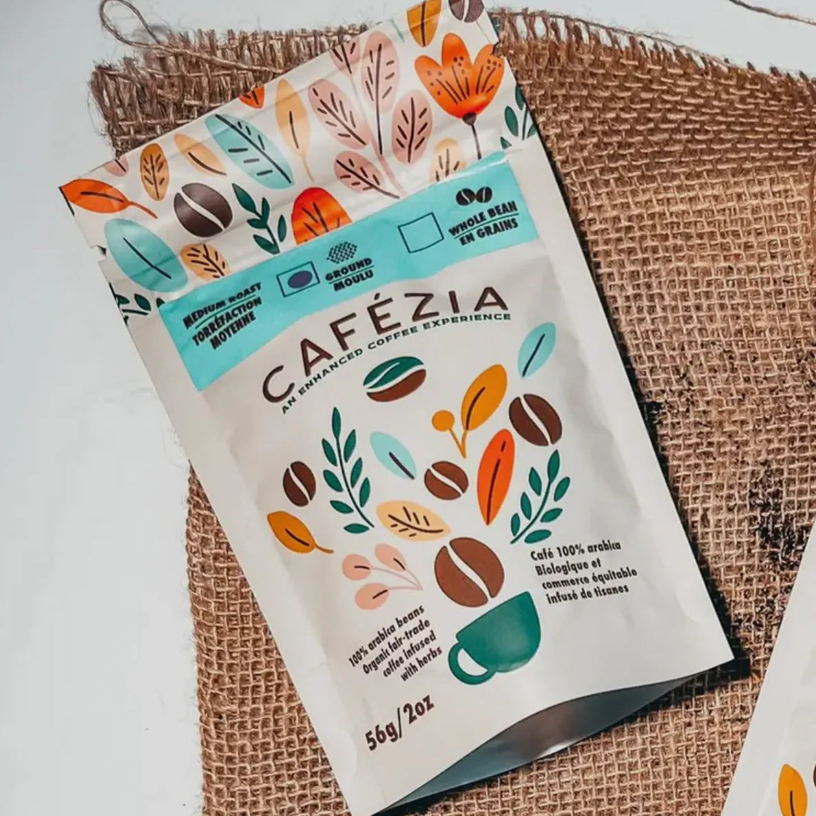 Cafezia Ground Medium Roast Coffee/Herb Mix - 56g