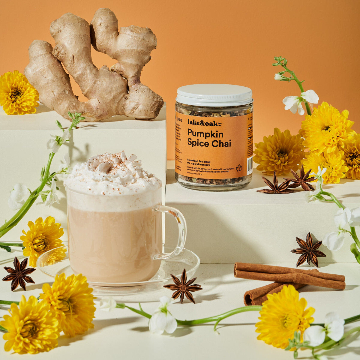 Lake and Oak Pumpkin Spice Chai Superfood Tea Blend