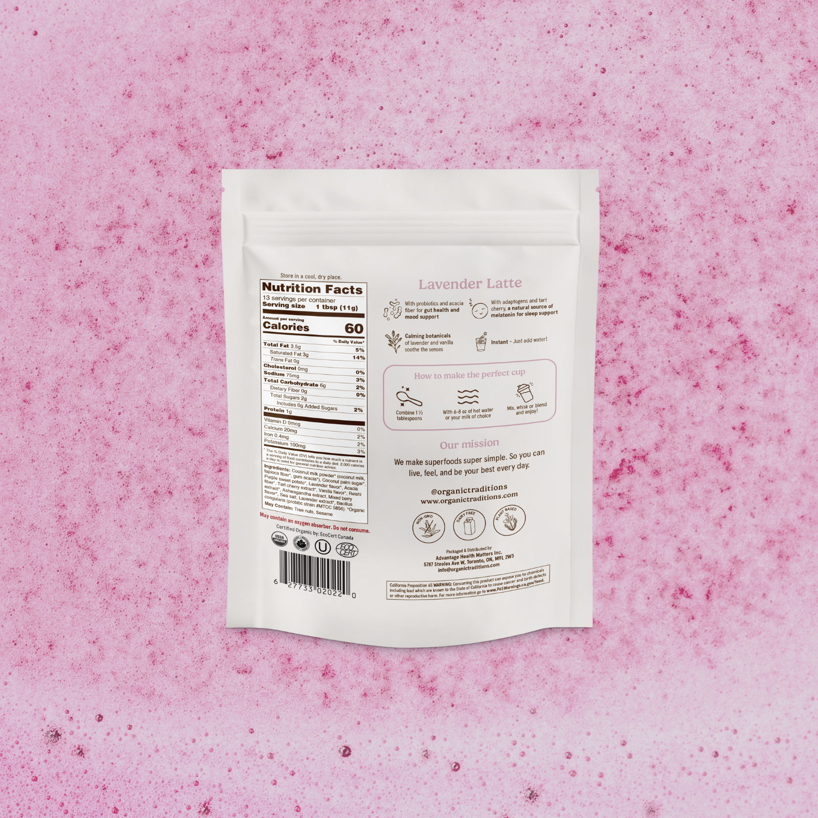 Organic Traditions Superfoods Lavender Latte 150g