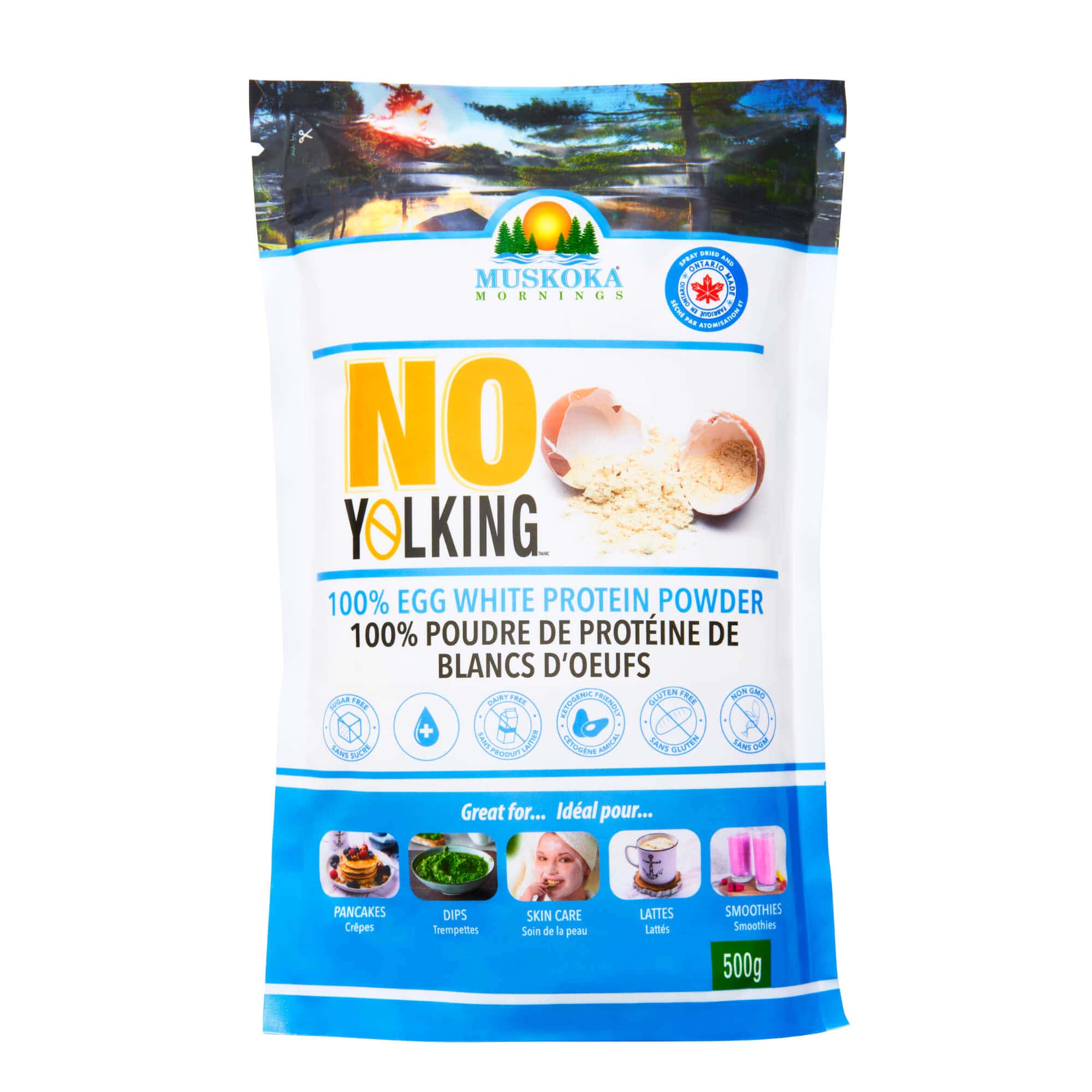 Muskoka Mornings No Yolking 100% Egg White Protein Powder 500g
