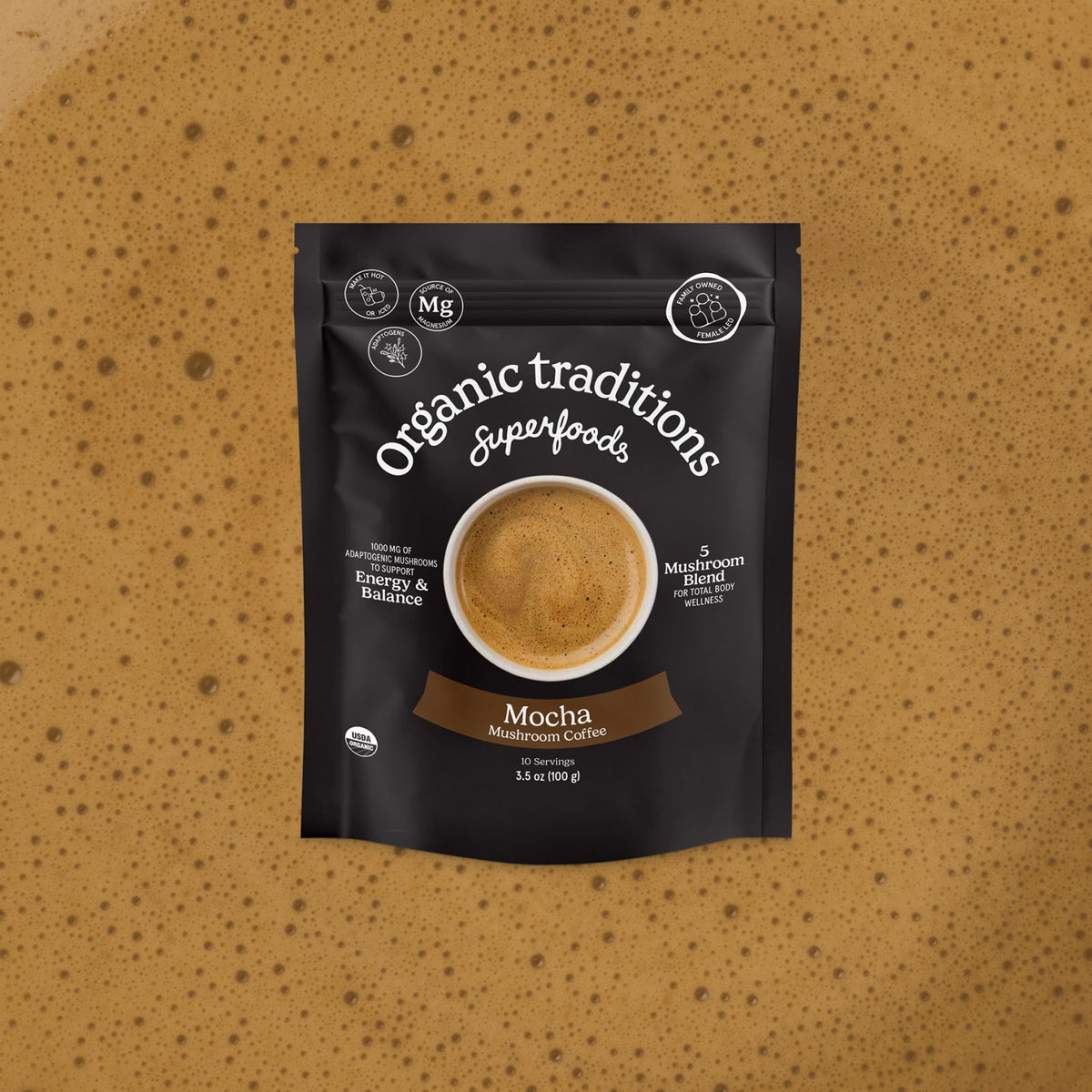 Organic Traditions Mocha 5 Mushroom Coffee Blend 100g
