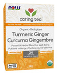 Now Caring Tea Organic Turmeric Ginger 24 tea bags