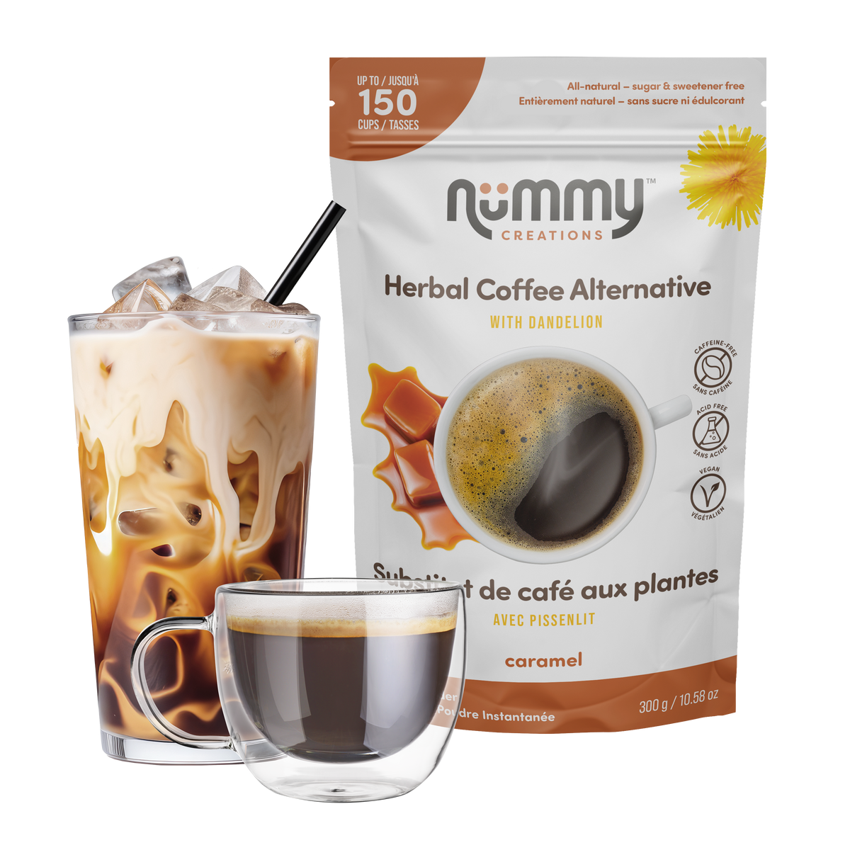 Nummy Creations Caramel Herbal Coffee Alternative 300g