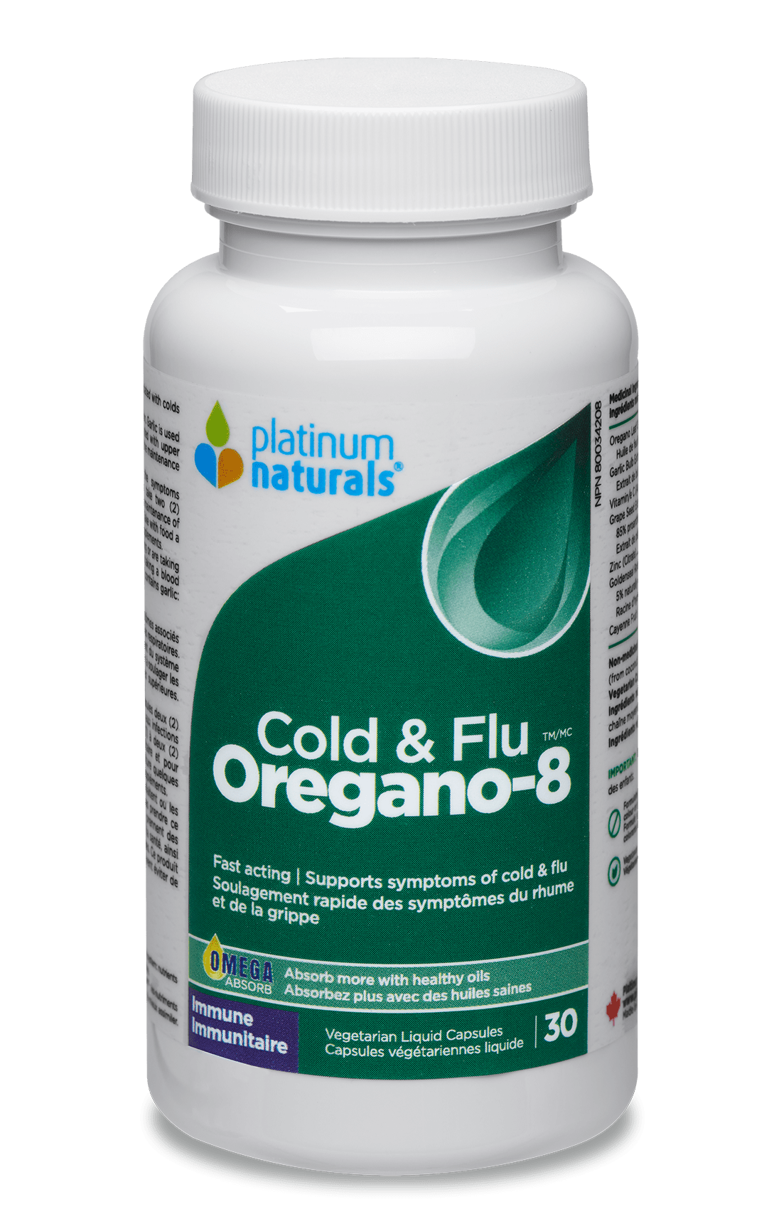 Platinum Naturals Cold & Flu Oregano-8 30 caps
