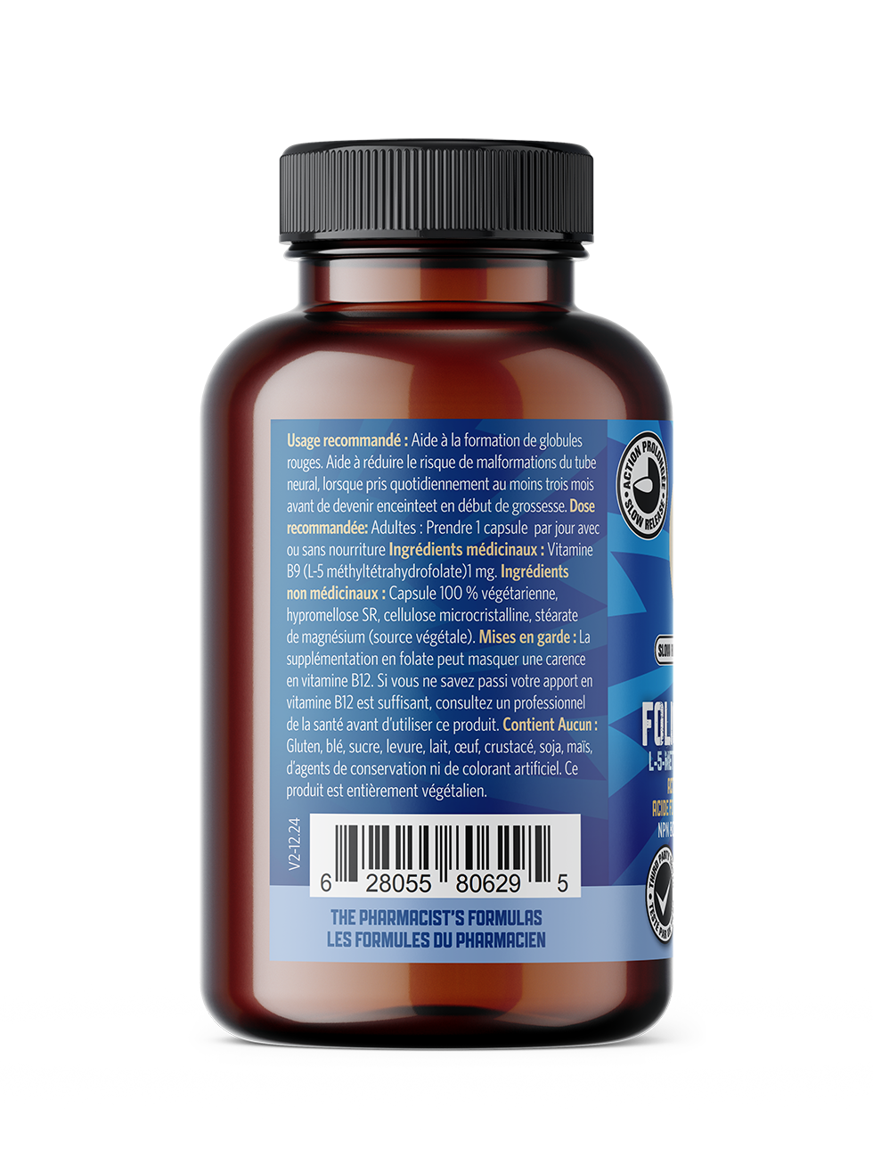 Pure Lab Vitamins Bioactive Folic Acid 1mg 60 vcap