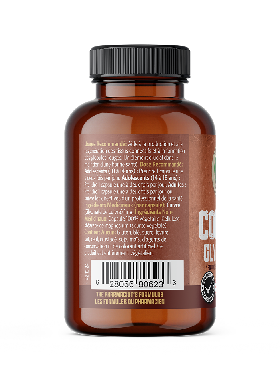 Pure Lab Vitamins Copper Glycinate 60vcap