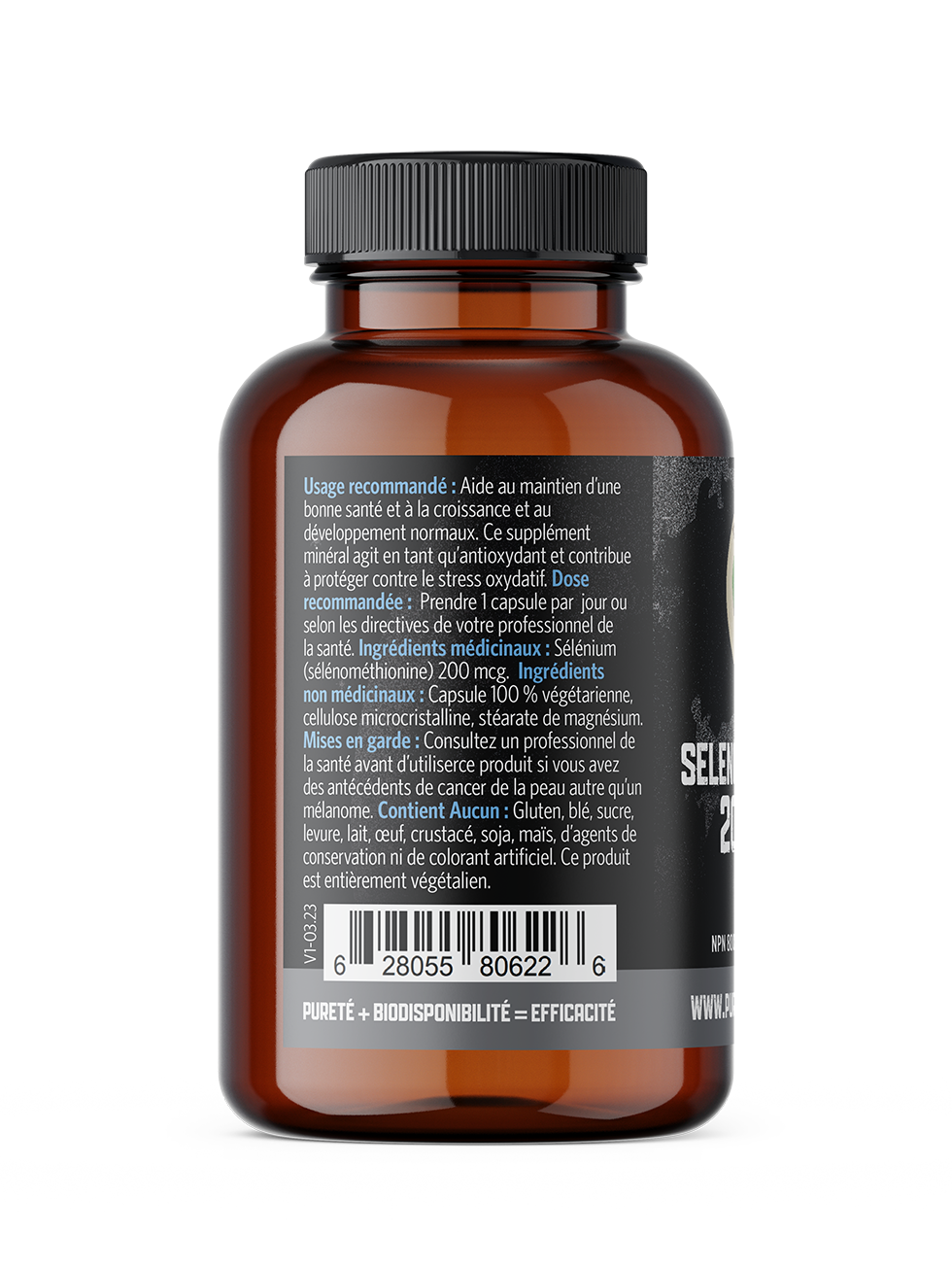 Pure Lab Vitamins Selenomethionine 200mcg 60 vcap