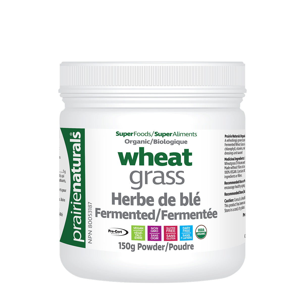 Prairie Naturals Wheat Grass 150g Powder