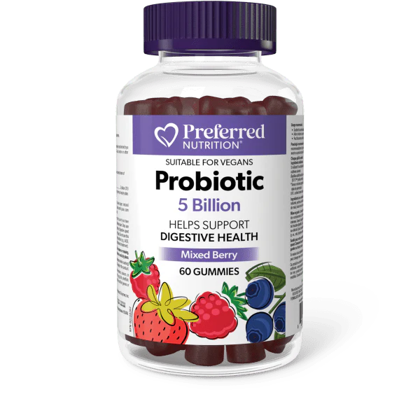 Preferred Nutrition Probiotic 5 Billion- 60 Mixed Berry Gummies