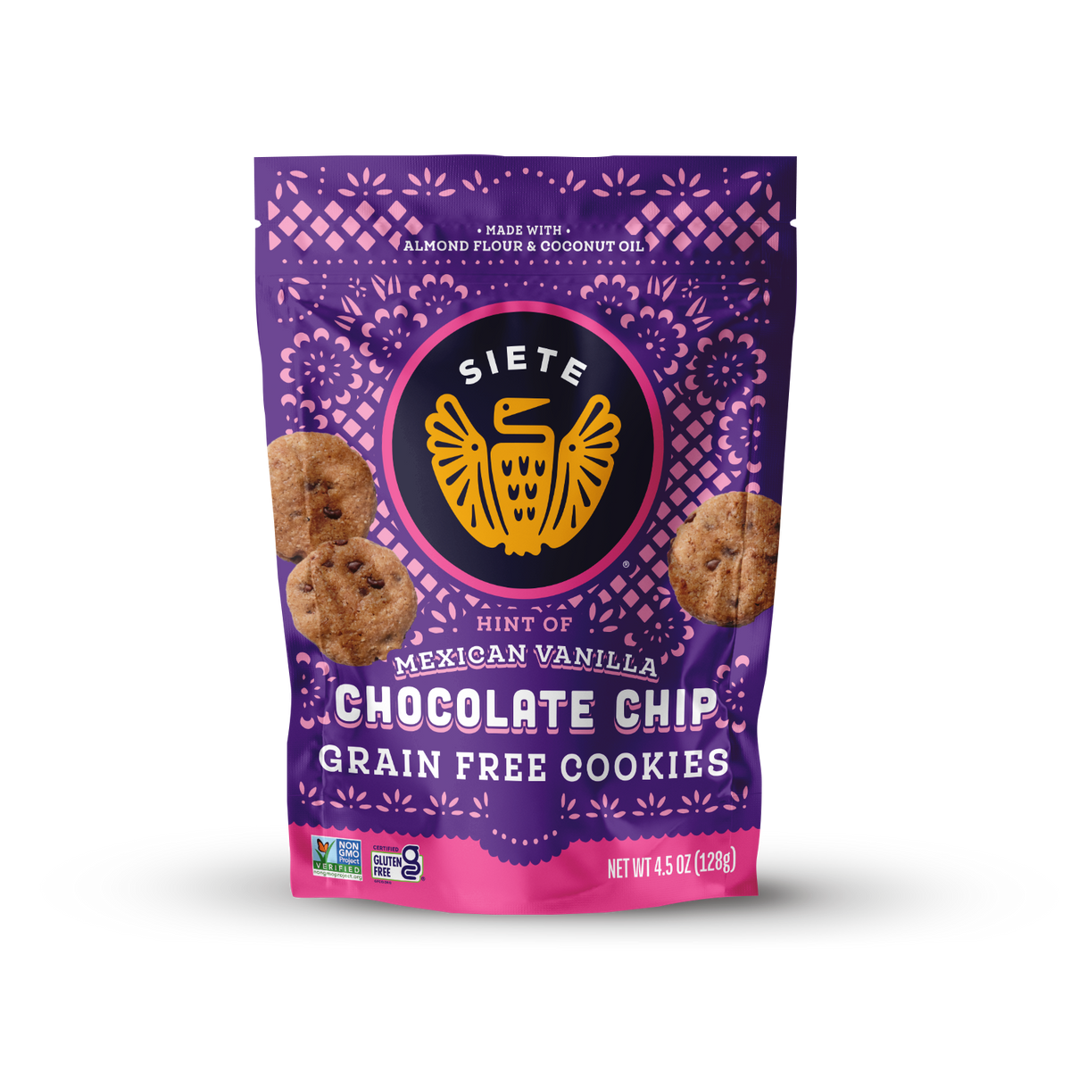 Siete Hint of Mexican Vanilla Chocolate Chip Grain Free Cookies 128g