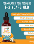 Mary Ruth's Organic Toddler Multivitamin Liquid Drops with Iron Orange Vanilla 60ml