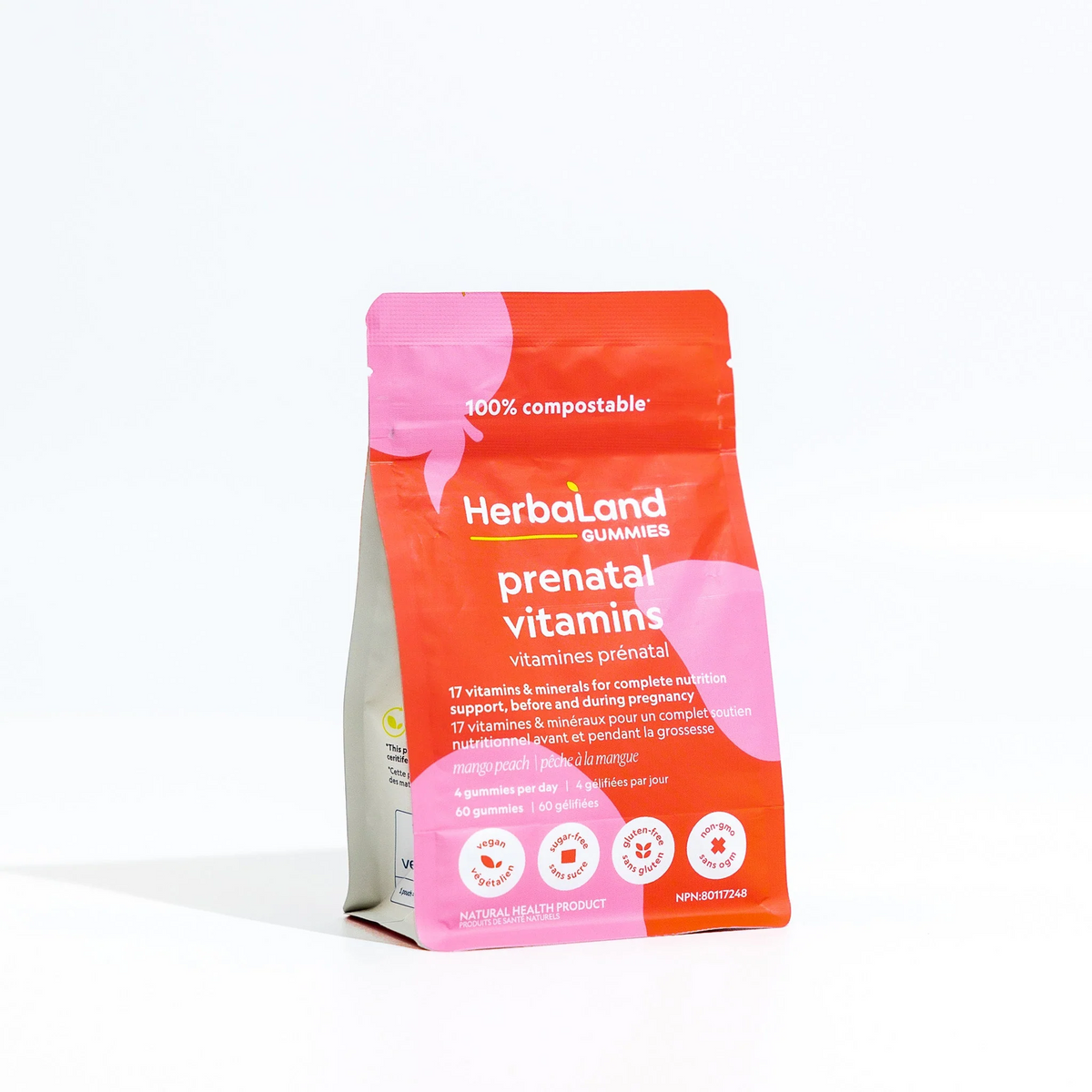 HerbaLand Prenatal Vitamins Mango Peach 60 Gummies