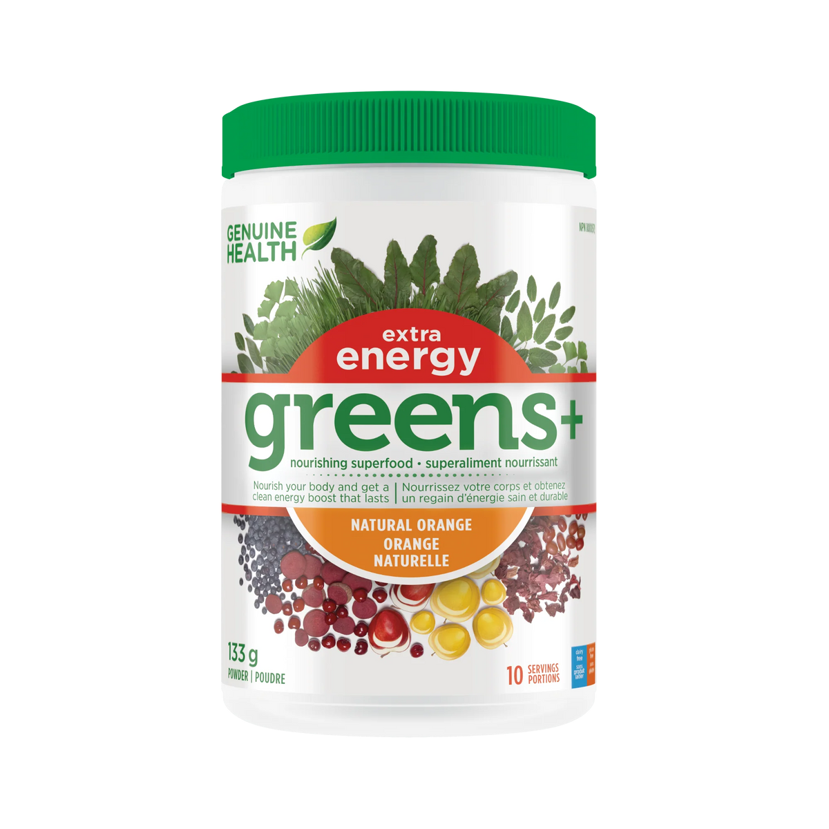 Genuine Health Greens+ Extra energy natural orange 133g