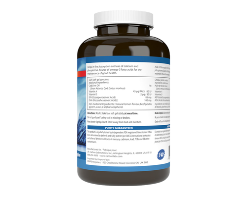 Carlson Wild Norwegian Cod Liver Oil Gems- Lemon 150 Softgels