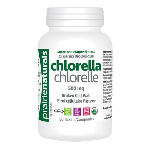 Prairie Naturals Chlorella 500mg 180 tablets