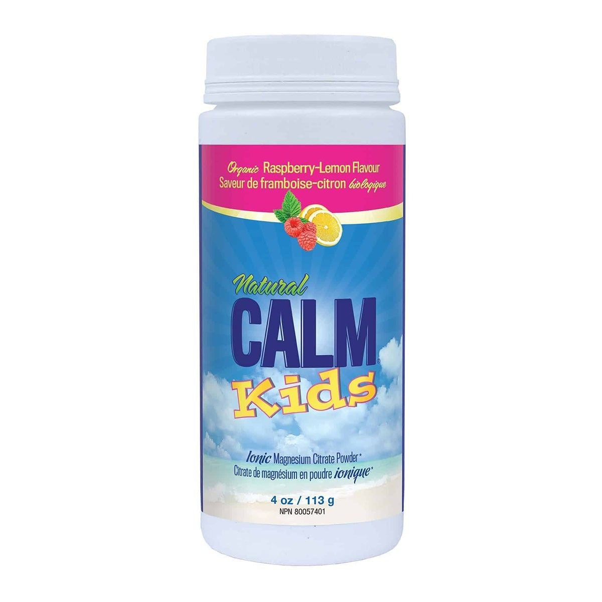Natural Calm Magnesium Citrate Kids Raspberry Lemon 4 oz