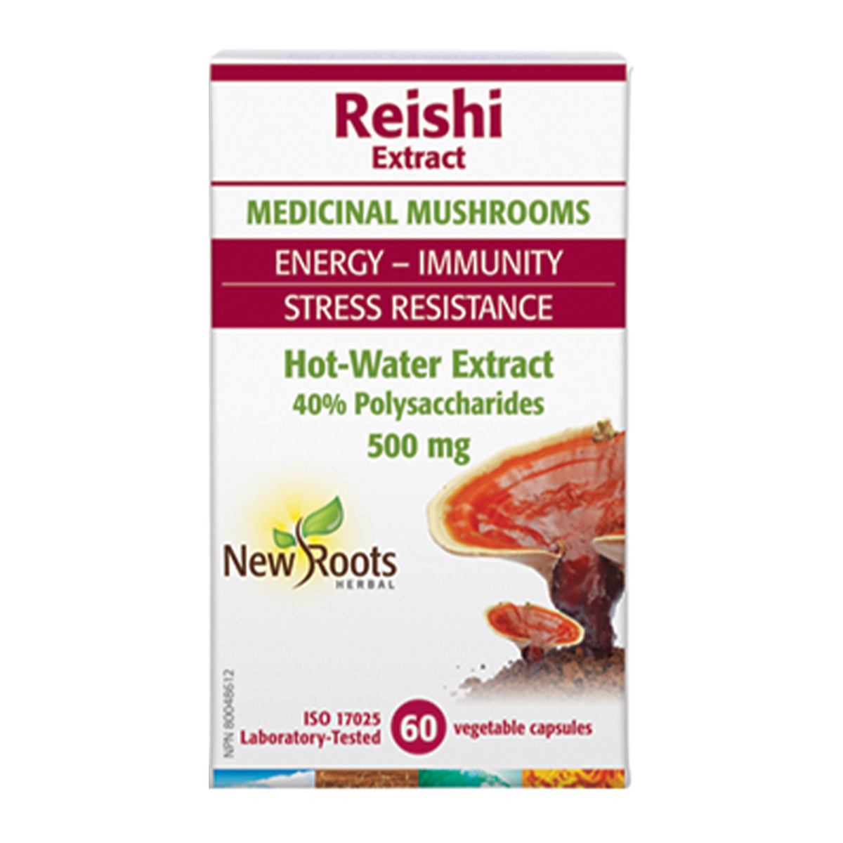 New Roots Reishi Hot Water Extraction 500mg 60 caps