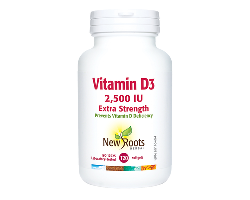 New Roots Vitamin D3 2500 IU 120 softgels