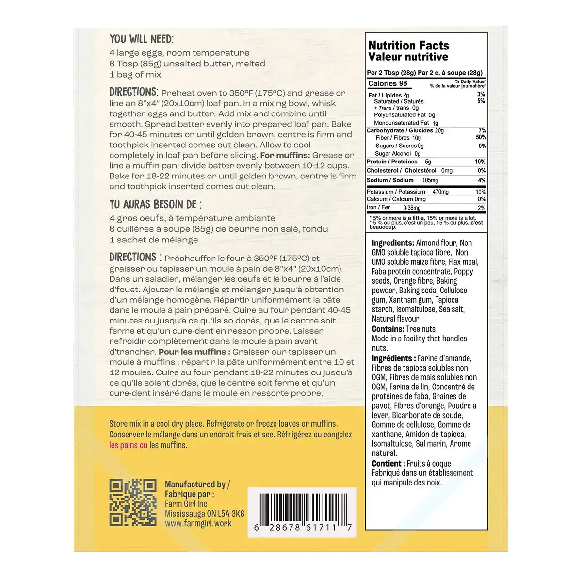 Farm Girl Lemon Poppy Seed Muffin Mix 350g