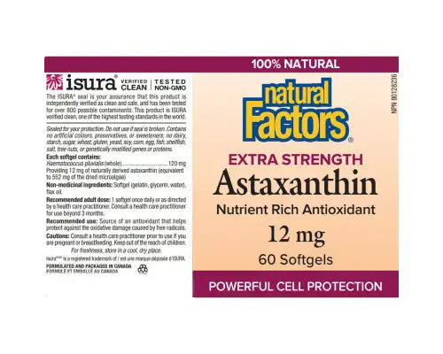 Natural Factors Astaxanthin 12mg 60 softgels