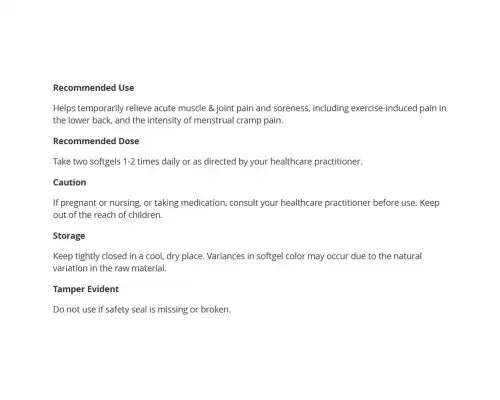 Metagenics Soreness Relief 20 Softgels