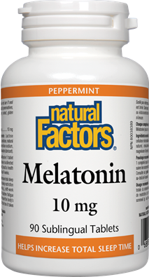 Natural Factors Melatonin 10mg Peppermint 90 Sublingual Tablets